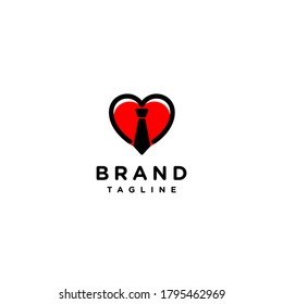 Simple logo about workers who work with love. Designed by combining the heart icon and the worker symbol represented by the tie icon.