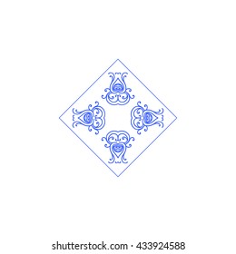 Simple logo with abstract curly symbol for yoga studio or yoga instructor. Company logo design. Vector illustration
