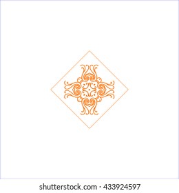 Simple logo with abstract curly symbol for yoga studio or yoga instructor. Company logo design. Vector illustration
