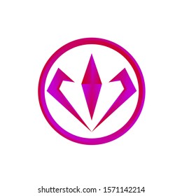 simple logo with an abstract symbol in the middle of the circle