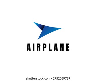 Simple Logo of Airplane with Modern Concept. Design with Unique and Lovely Plane Image Vector. This Logo Suitable for Flight Company or Flight Agency Corporate. 
