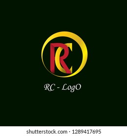 simple logo with alphabet R and C