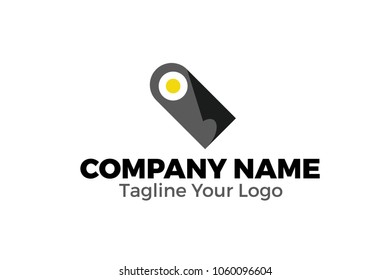 Simple logo for any company on black color. It's look like a half of face with one eye. 