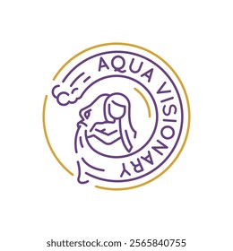 Simple Logo with Aquarius zodiac icon. Simple Logo with Aquarius zodiac icon for social media, app, and web design. Vector illustration.