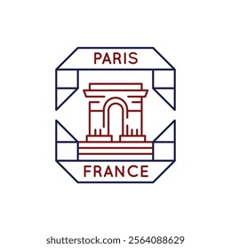 Simple Logo with Arc de Triomphe Paris France icon. Simple Logo with Arc de Triomphe icon for social media, app, and web design. Vector illustration