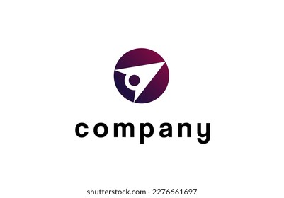simple logo arrow. with a combination of pink and dark red. clean and elegant.