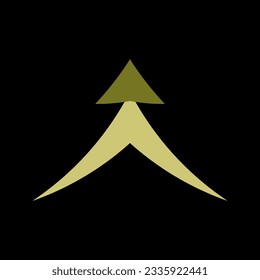 Un simple logo con una flecha o un árbol de coníferas. Todo el logo está hecho solamente de círculos.