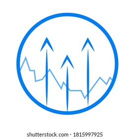 einfaches Logo mit Pfeilen und Diagramm