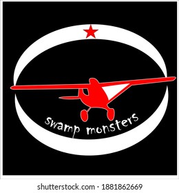 simple logo for aviation lovers, with the type of aircraft that can pass through swamps or rivers