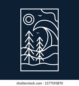 simple logo badge beach design illustration
