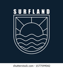 simple logo badge beach design illustration
