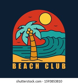 simple logo badge beach design illustration