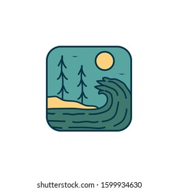 simple logo badge beach design illustration