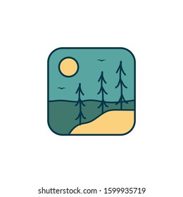 simple logo badge beach design illustration