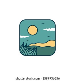 simple logo badge beach design illustration