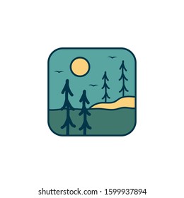 simple logo badge beach design illustration