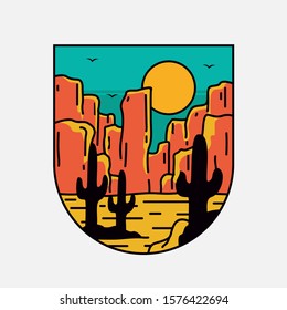 simple logo badge desert design illustration