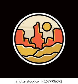 simple logo badge desert design illustration