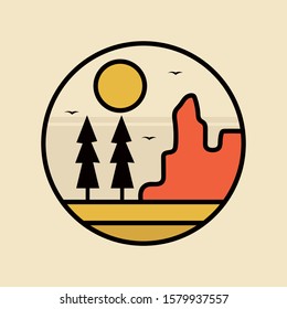 simple logo badge desert design illustration