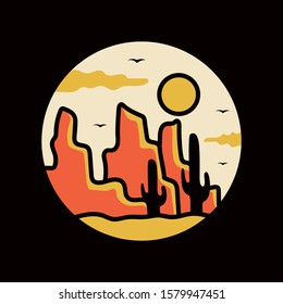 simple logo badge desert design illustration