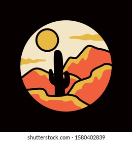 simple logo badge desert design illustration