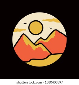 simple logo badge desert design illustration
