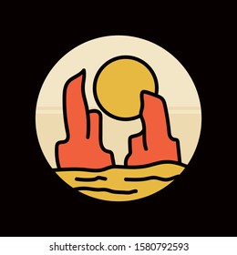 simple logo badge desert design illustration