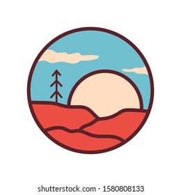 simple logo badge desert design illustration