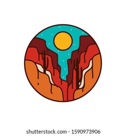simple logo badge desert design illustration