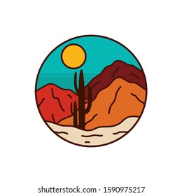simple logo badge desert design illustration