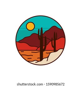 simple logo badge desert design illustration