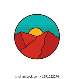 simple logo badge desert design illustration