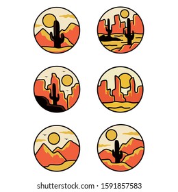 simple logo badge desert design illustration