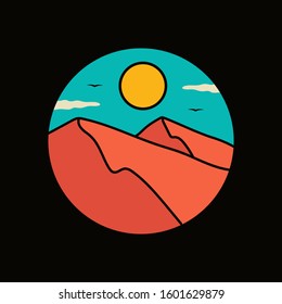 simple logo badge desert design illustration