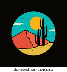 simple logo badge desert design illustration
