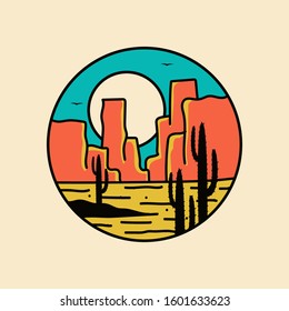 simple logo badge desert design illustration
