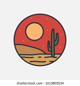 Simple Logo Badge Desert Design Tshirt Stock Vector (Royalty Free ...