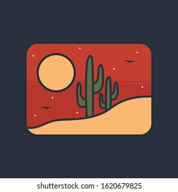 simple logo badge desert design, for t-shirt prints, patches, emblems, posters, badges and labels and other uses