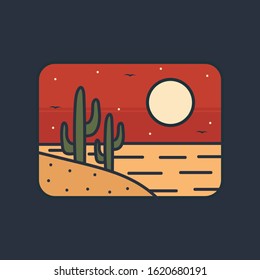 simple logo badge desert design, for t-shirt prints, patches, emblems, posters, badges and labels and other uses