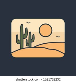 simple logo badge desert design, for t-shirt prints, patches, emblems, posters, badges and labels and other uses