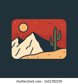 simple logo badge desert design, for t-shirt prints, patches, emblems, posters, badges and labels and other uses