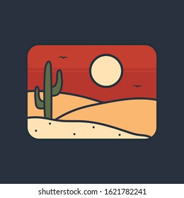simple logo badge desert design, for t-shirt prints, patches, emblems, posters, badges and labels and other uses