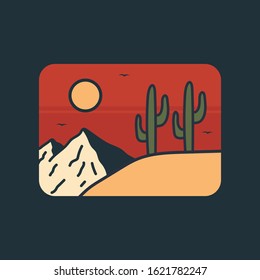 simple logo badge desert design, for t-shirt prints, patches, emblems, posters, badges and labels and other uses