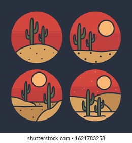 simple logo badge desert design, for t-shirt prints, patches, emblems, posters, badges and labels and other uses