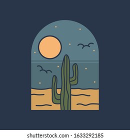 simple logo badge desert design, for t-shirt prints, patches, emblems, posters, badges and labels and other uses