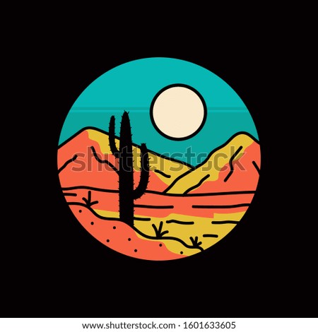 simple logo badge desert design illustration