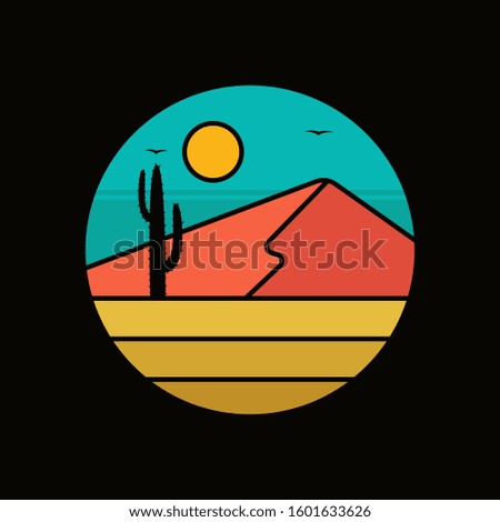 simple logo badge desert design illustration