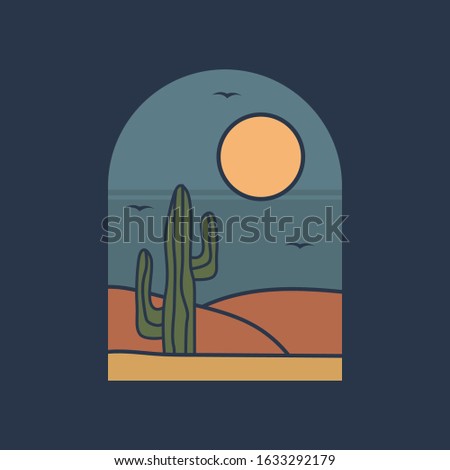 simple logo badge desert design, for t-shirt prints, patches, emblems, posters, badges and labels and other uses