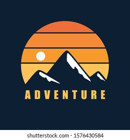 simple logo badge mountain design illustration