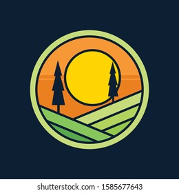 simple logo badge mountain design illustration